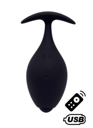 BABA, Plug vibrant anal noir USB, avec télécommande - BQ131BLK